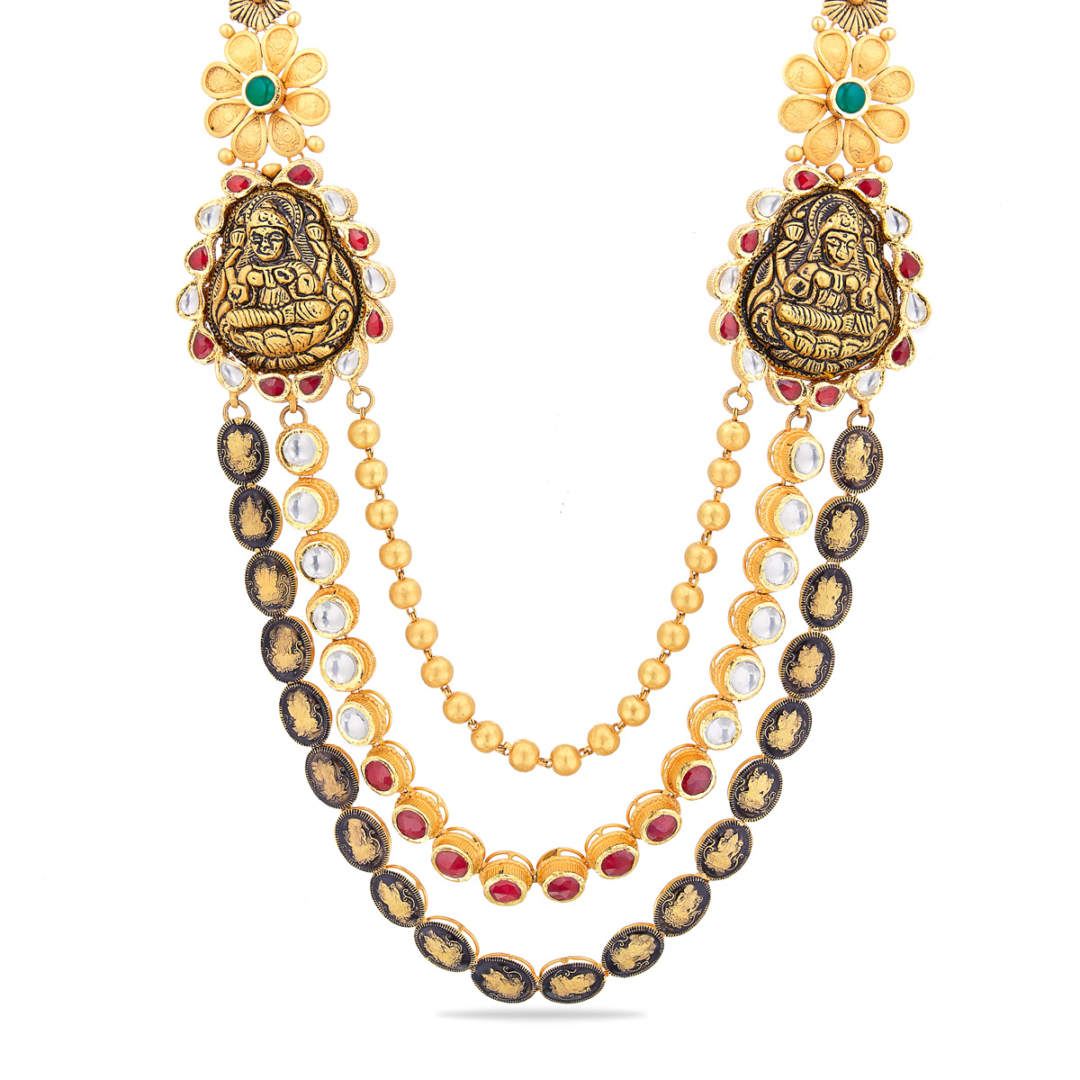 Lakshmi Kundan Tri layered Necklace