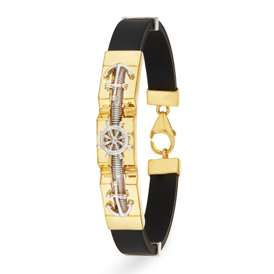 Details 79+ rubber and gold mens bracelet latest - in.duhocakina