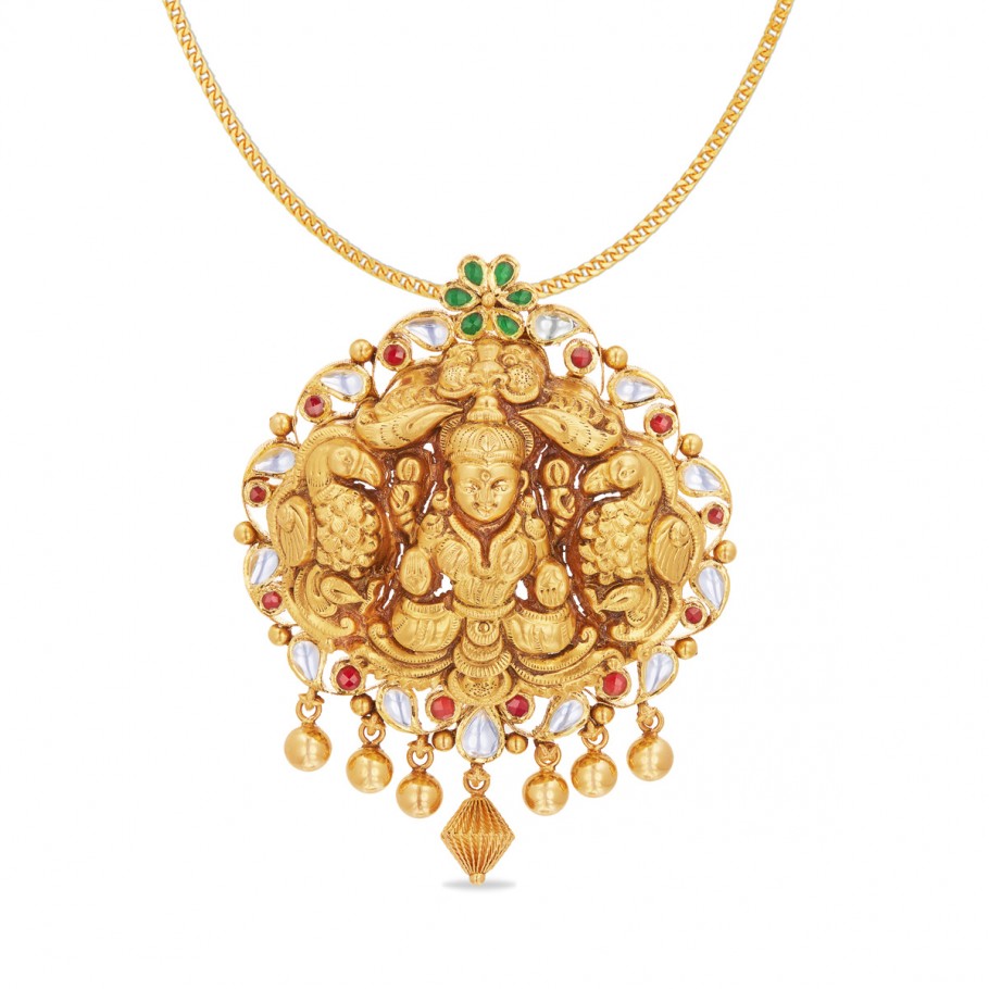 Trendy Lakshmi Pendant - Pendants - Gold
