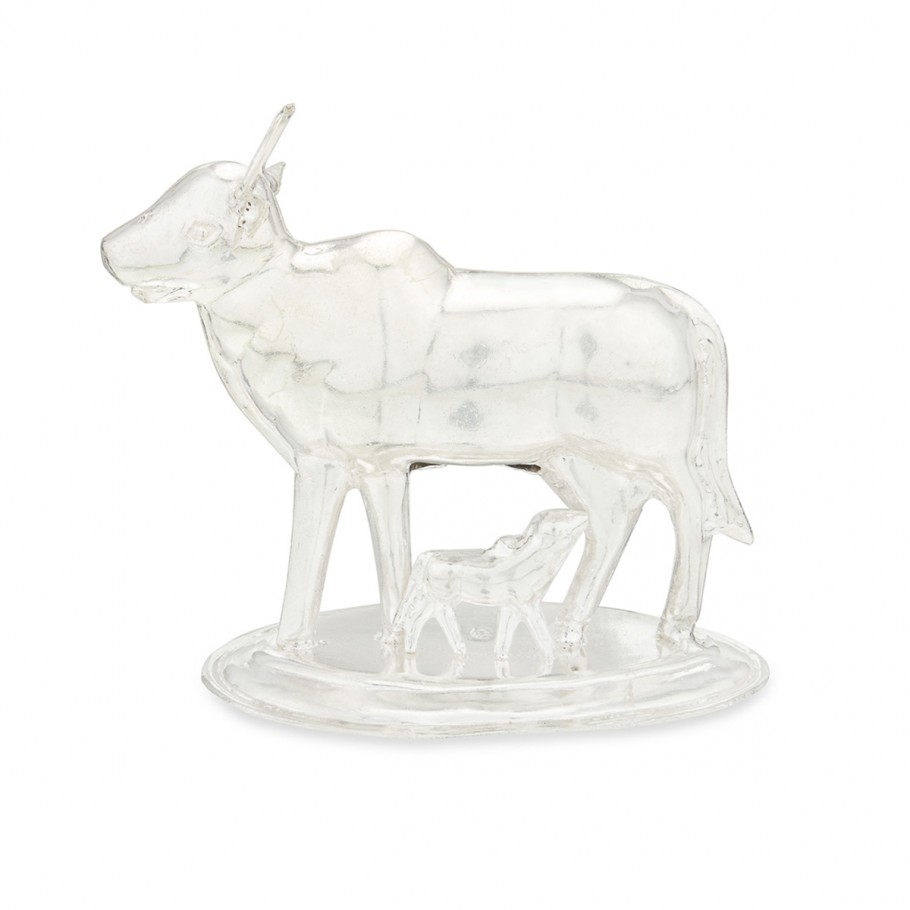 Silver Statue of Cow&Calf