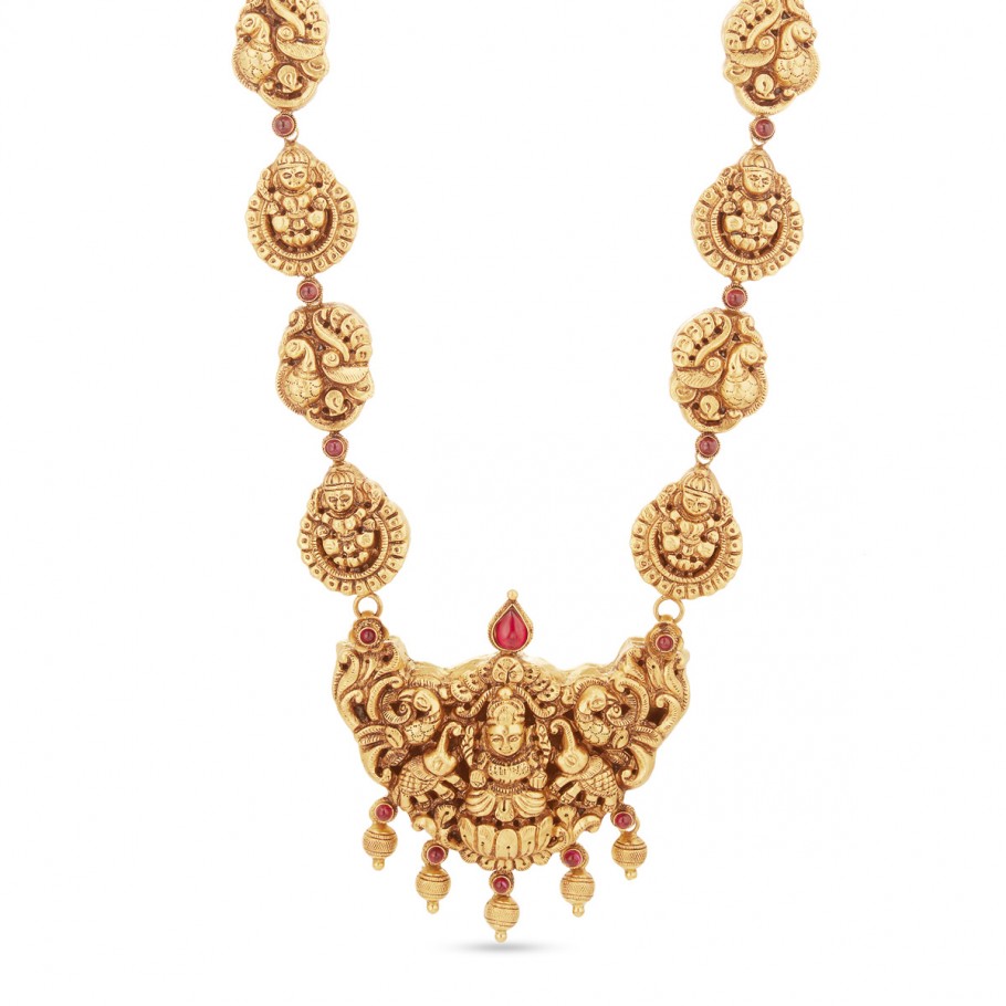 Annapakshi & Lakshmi Haram! - Long Necklaces - Gold