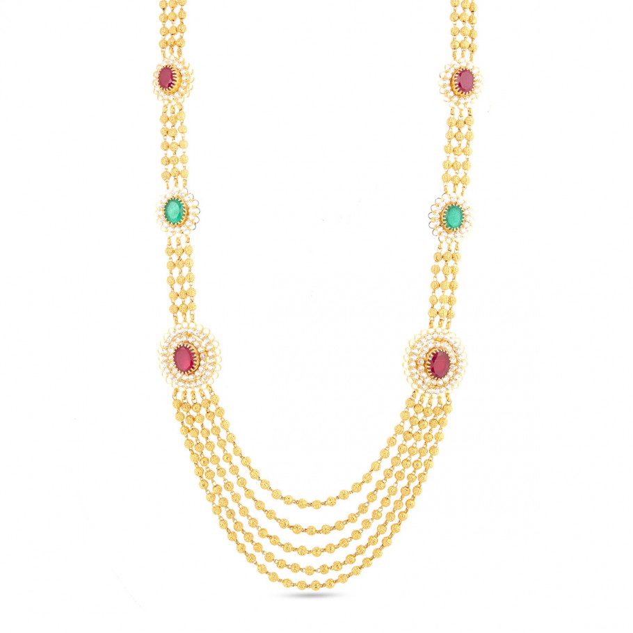 Ruby Emerald Studded Necklace!