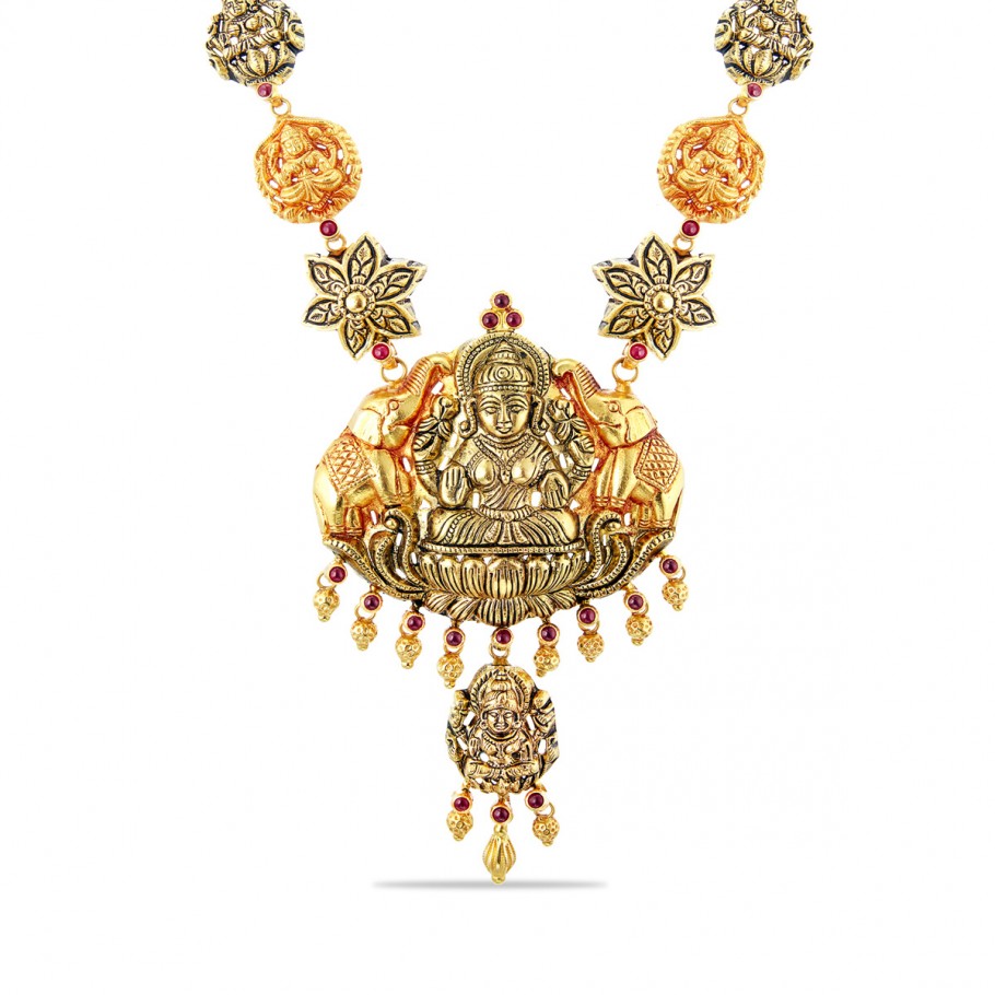 Antique Semi-Long Necklace - Short Necklace - Gold