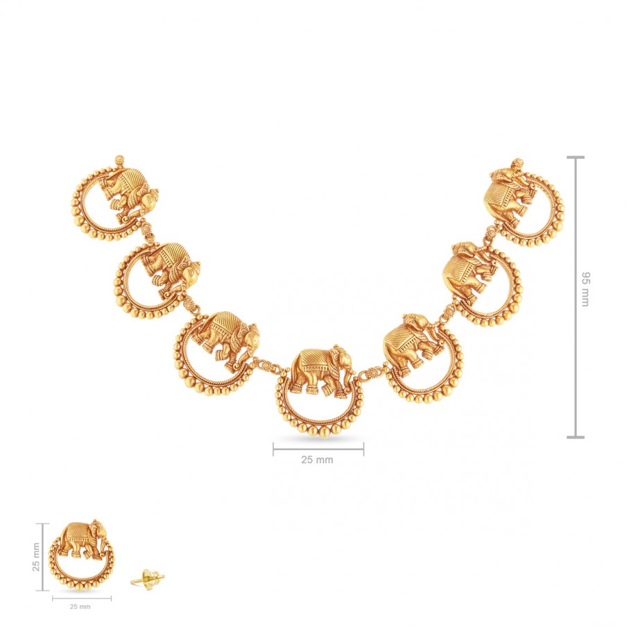 Cute Dhanta necklace - Short Necklace - Gold