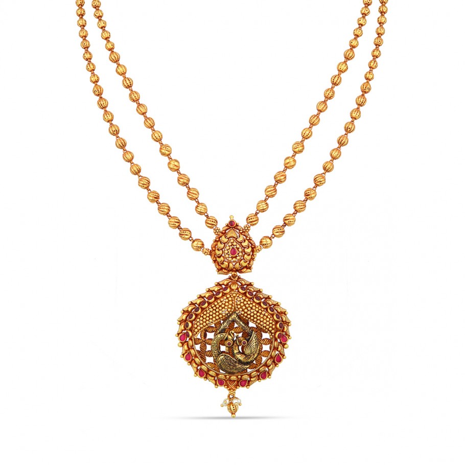 Peacock Fantasy Gold Necklace - Short Necklace - Gold
