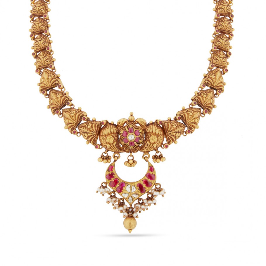 Chinmay Necklace - Short Necklace - Gold