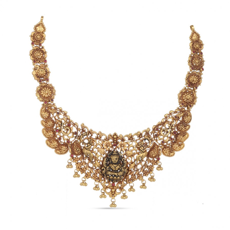 Panchabhootatmika Necklace - Short Necklace - Gold