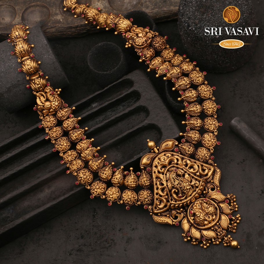 Kamakshi Long Necklace - Long Necklaces - Gold