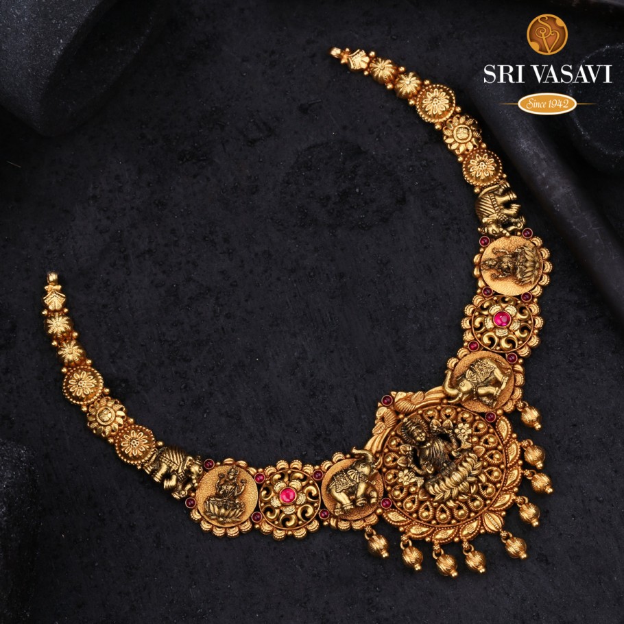 Trishikha Necklace - Short Necklace - Gold
