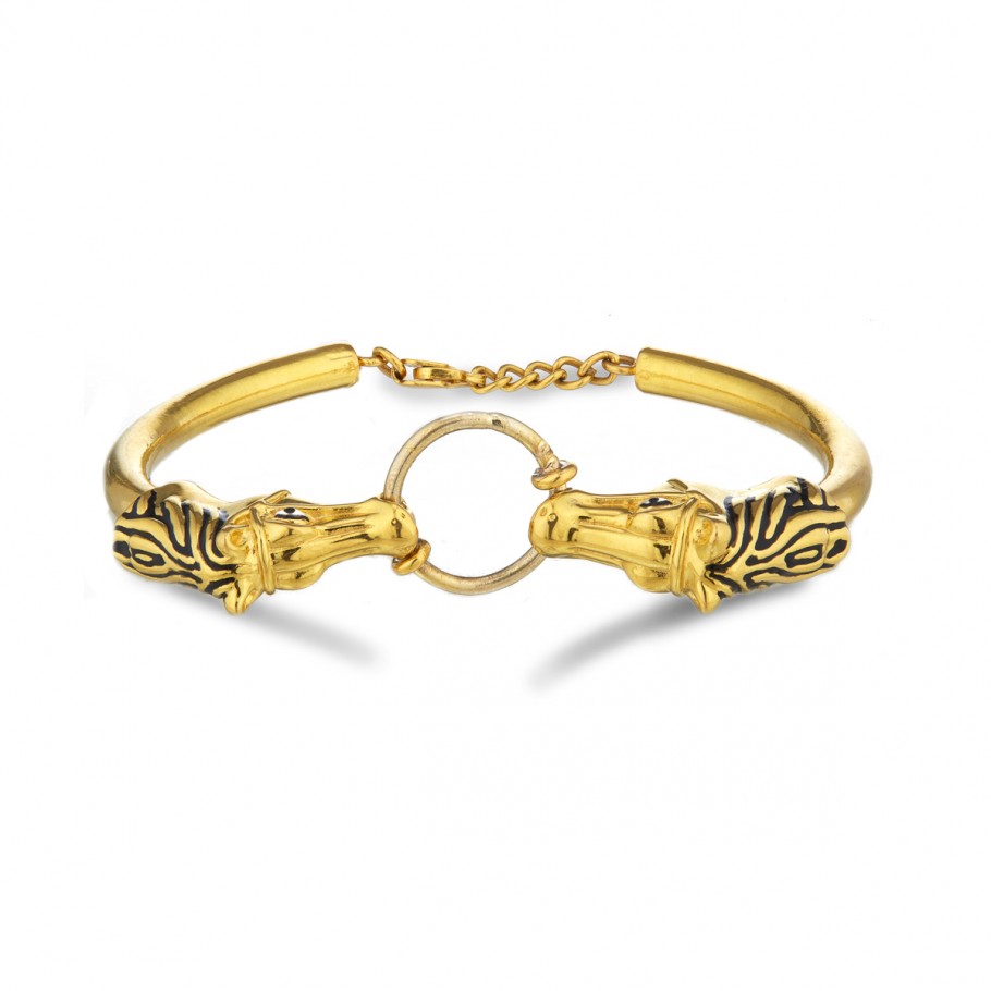 gold lion bracelet LottaDjossou, costume jewelry fine gold mixed - Lotta  Djossou Paris