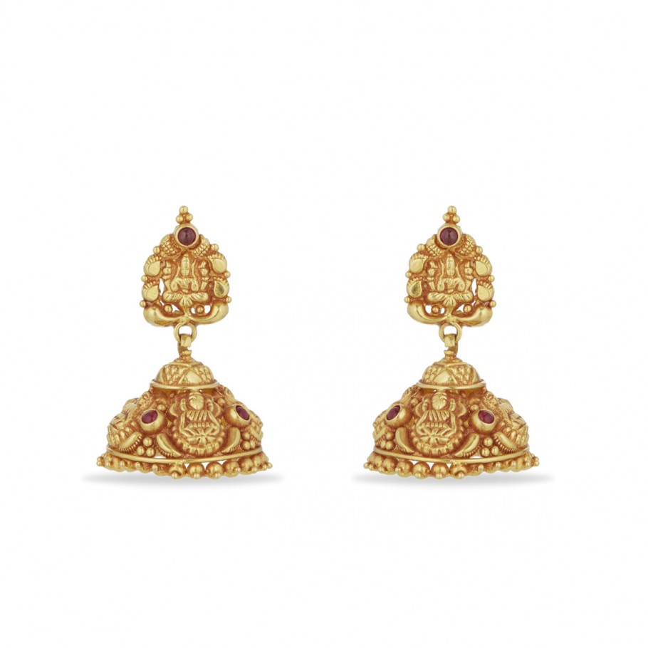 Buy Estele Gold Plated CZ Goddess Lakshmi Devi Designer Earrings with  Pearls for Women Online