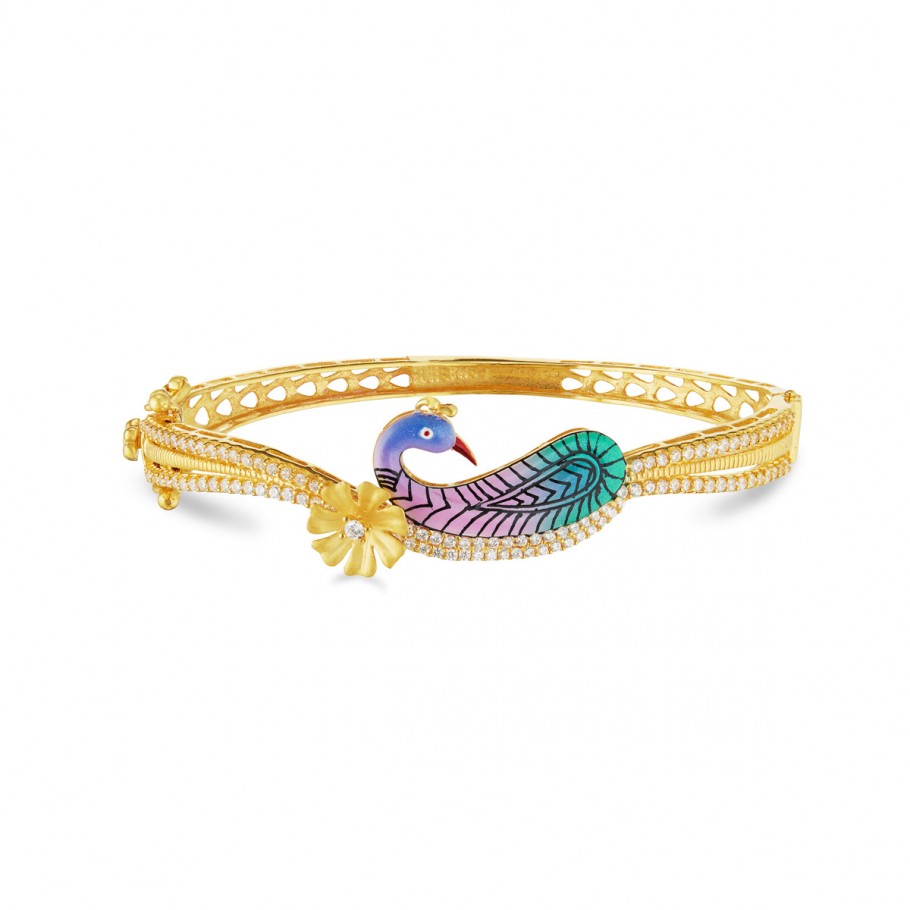 Mariana Jewelry Peacock Bracelet, Gold Plated with crystal, Nature  Collection MAR-B-4411 2139 YG – En Reverie