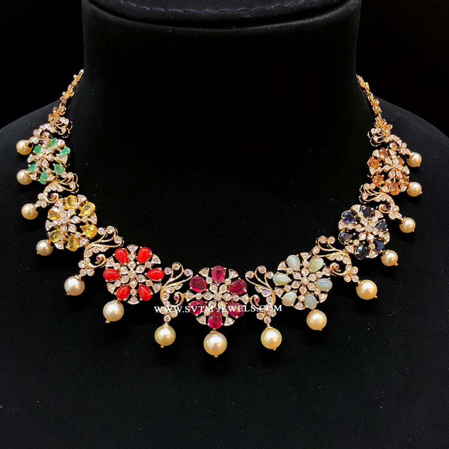 Multi-coloured Navaratna Necklace