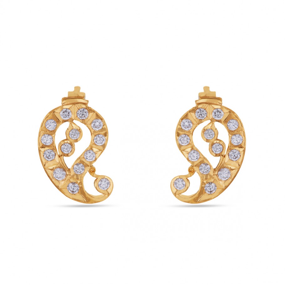 22K Yellow Gold Jhumki Drop Earrings W/ Ruby, Emerald, Kundan & Mango –  Virani Jewelers