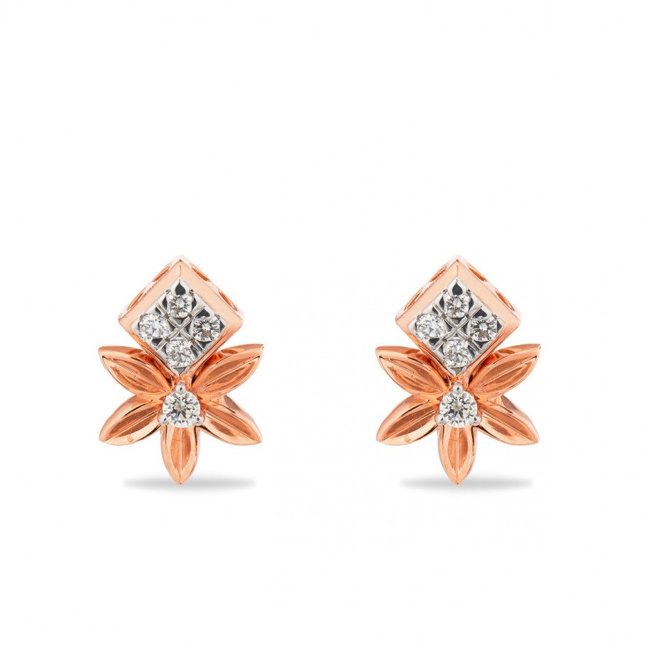Quaint Floral Diamond Earring