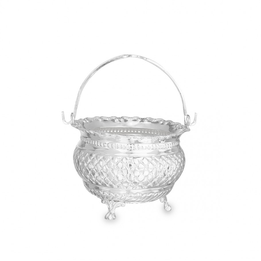 Silver Flower Basket