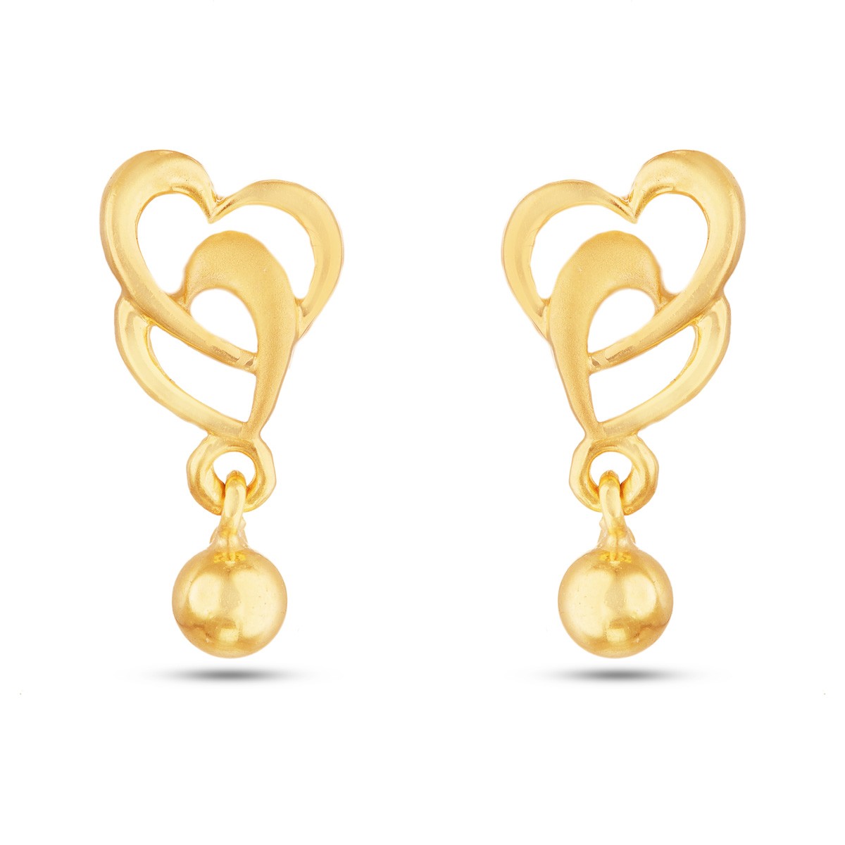 Hearty Drops In Casting - Earring - Gold