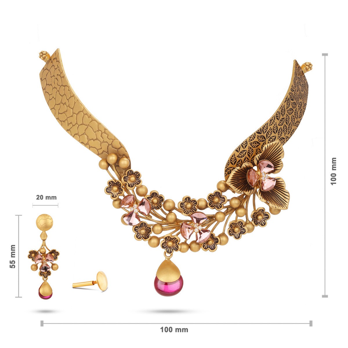 Vandyke Necklace set - Short Necklace - Gold
