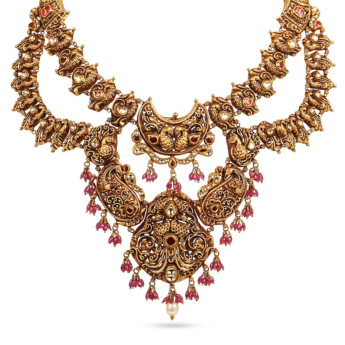 Vanya Peacock Necklace - Short Necklace - Gold
