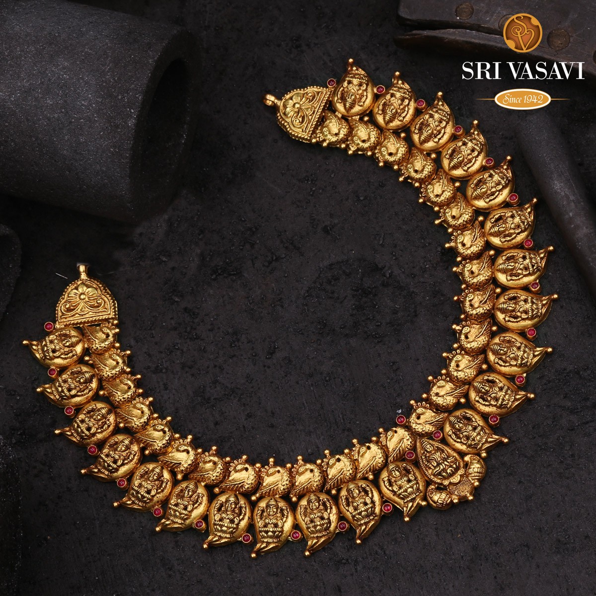 Mahasri Mango Necklace - Short Necklace - Gold