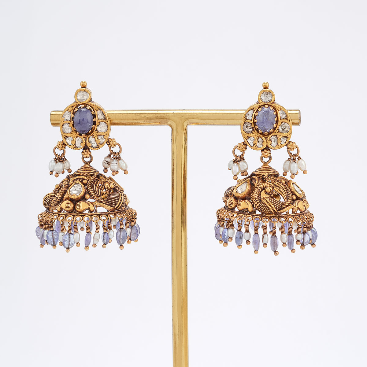 Kalka Designed Gold Jhumka Earrings