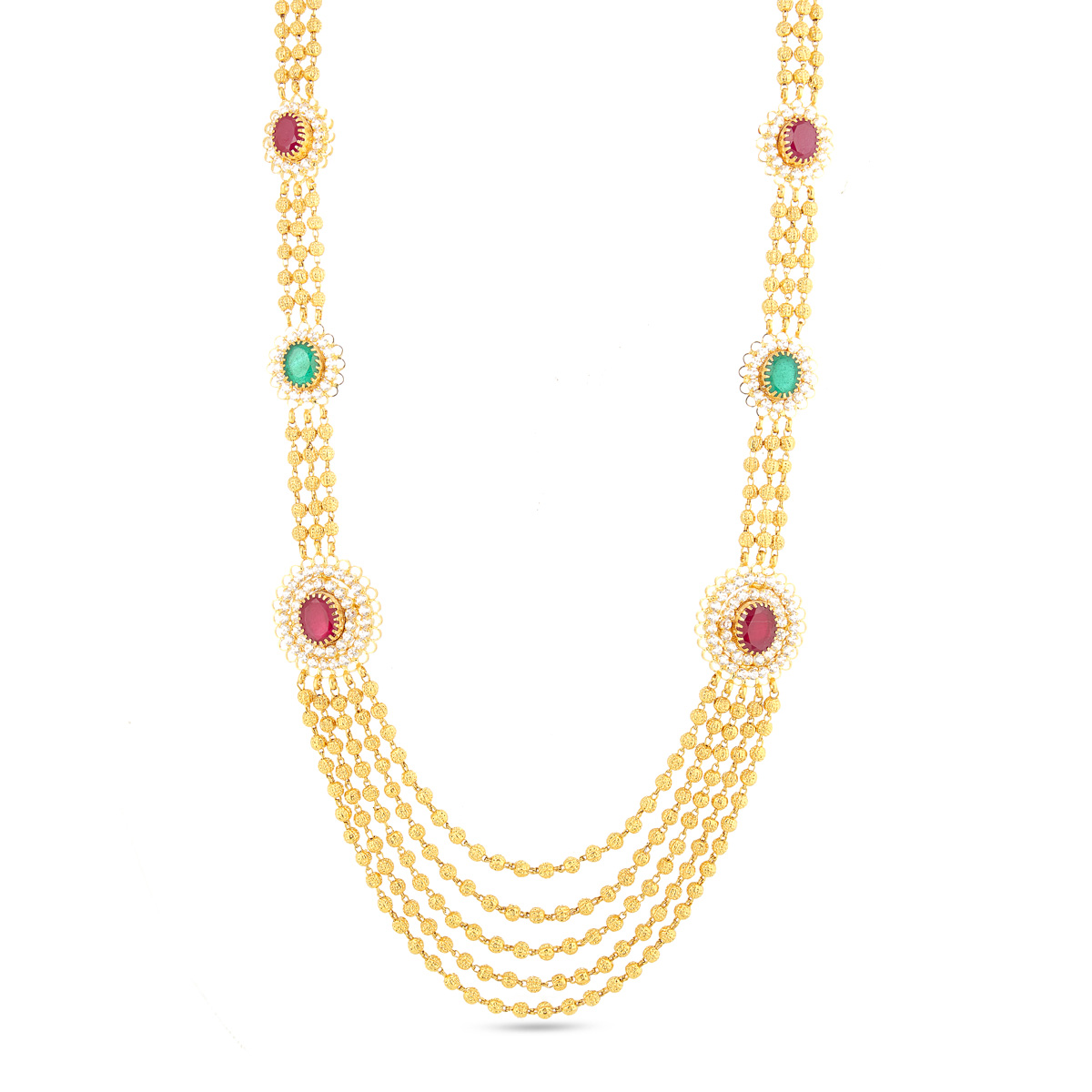 Ruby Emerald Studded Necklace!