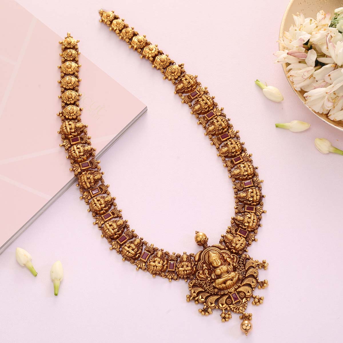 Indian Gold Necklace Online | 22K Gold Necklace Set Online | 22K ...